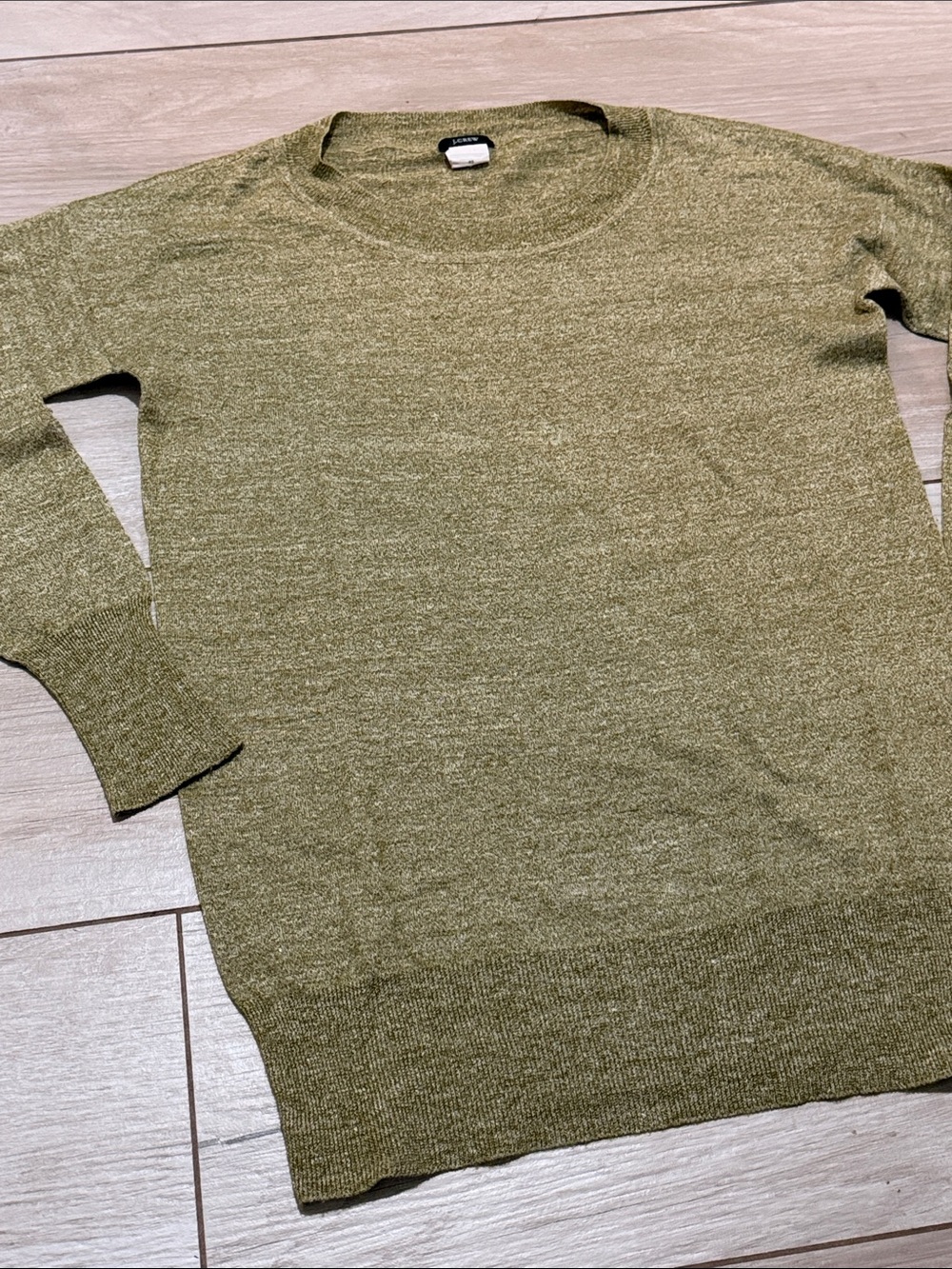 J.Crew Lightweight Lite Olive Green Long Sleeve Knit Sweater Size XS